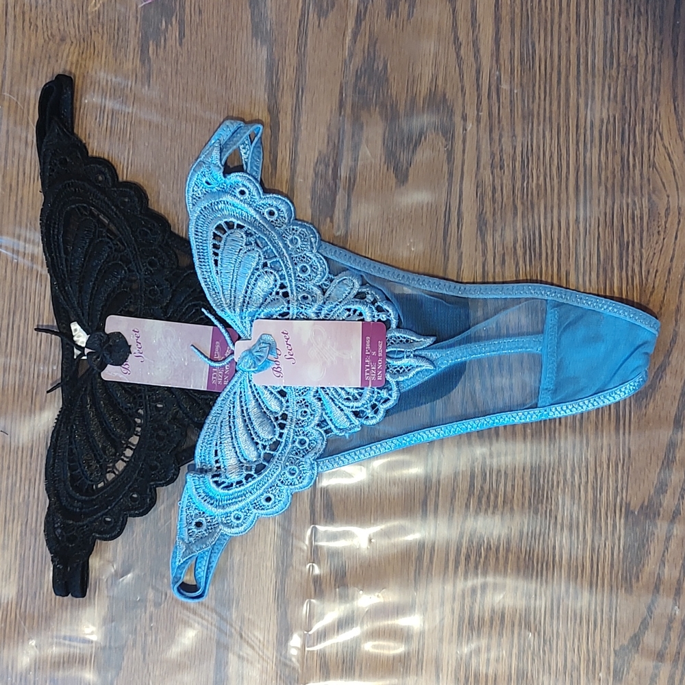 Set of 2 Butterfly G-string Panties - Small